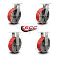Red Polyurethane Tread Swivel Caster with Bolt on Swivel Lock H765