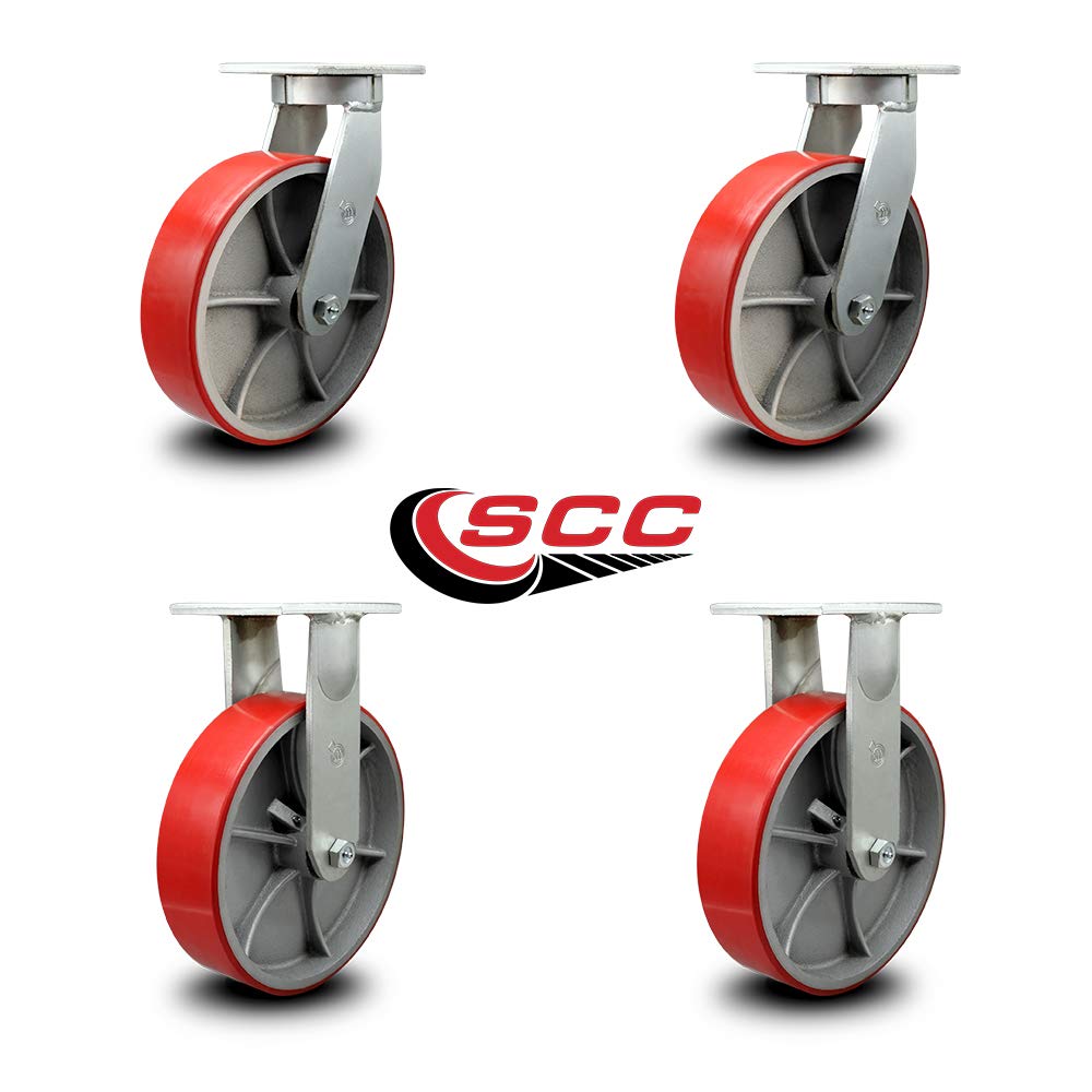 Red Polyurethane Tread Swivel Caster with Bolt on Swivel Lock H765