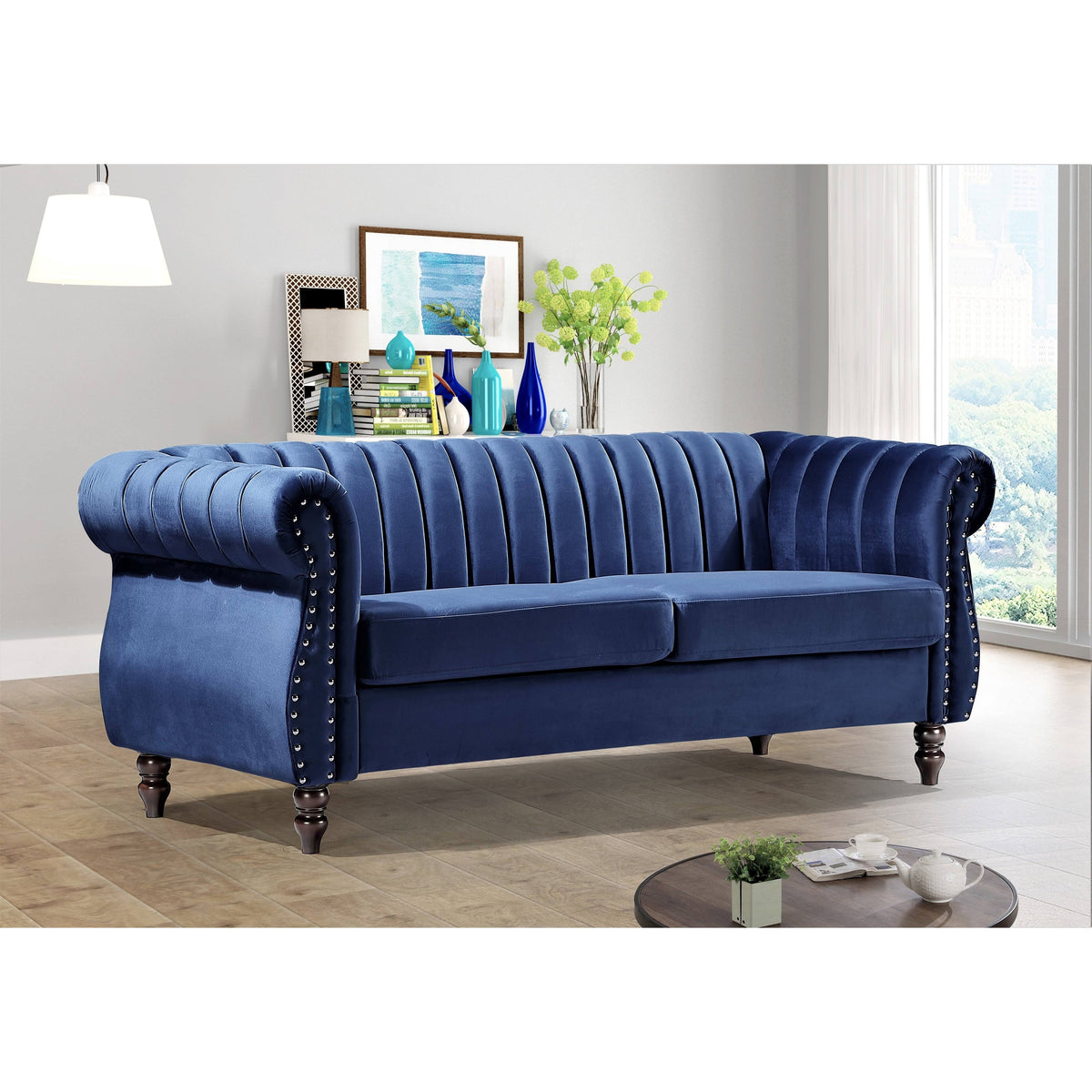 Cream Velvet Chesterfield Sofa K422