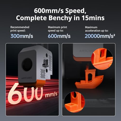 Anycubic Kobra S1 Combo Multicolor 3D Printer with ACE PRO, 4 Multicolor, 600mm/s Fast Speed, 320℃ Hotend, 250*250*250mm B762