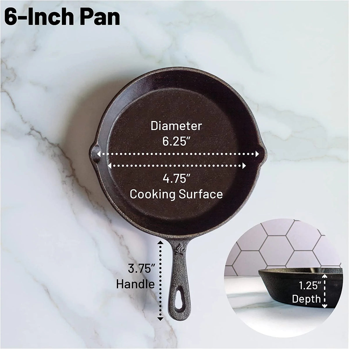 6-1/2 Inch Pre-Seasoned Cast Iron Skillet M9346