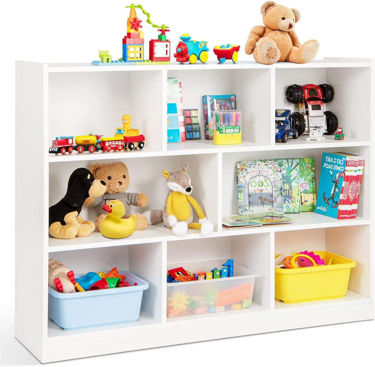 5-Section 2-Tier Wooden Storage Shelf C672