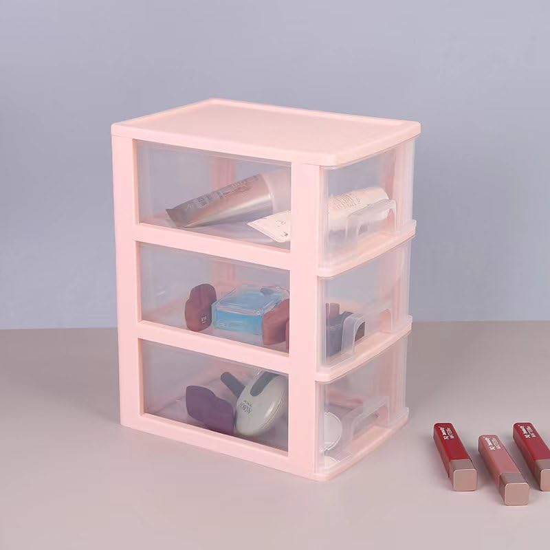 White Plastic 3 Drawer Desktop Organizer J212409