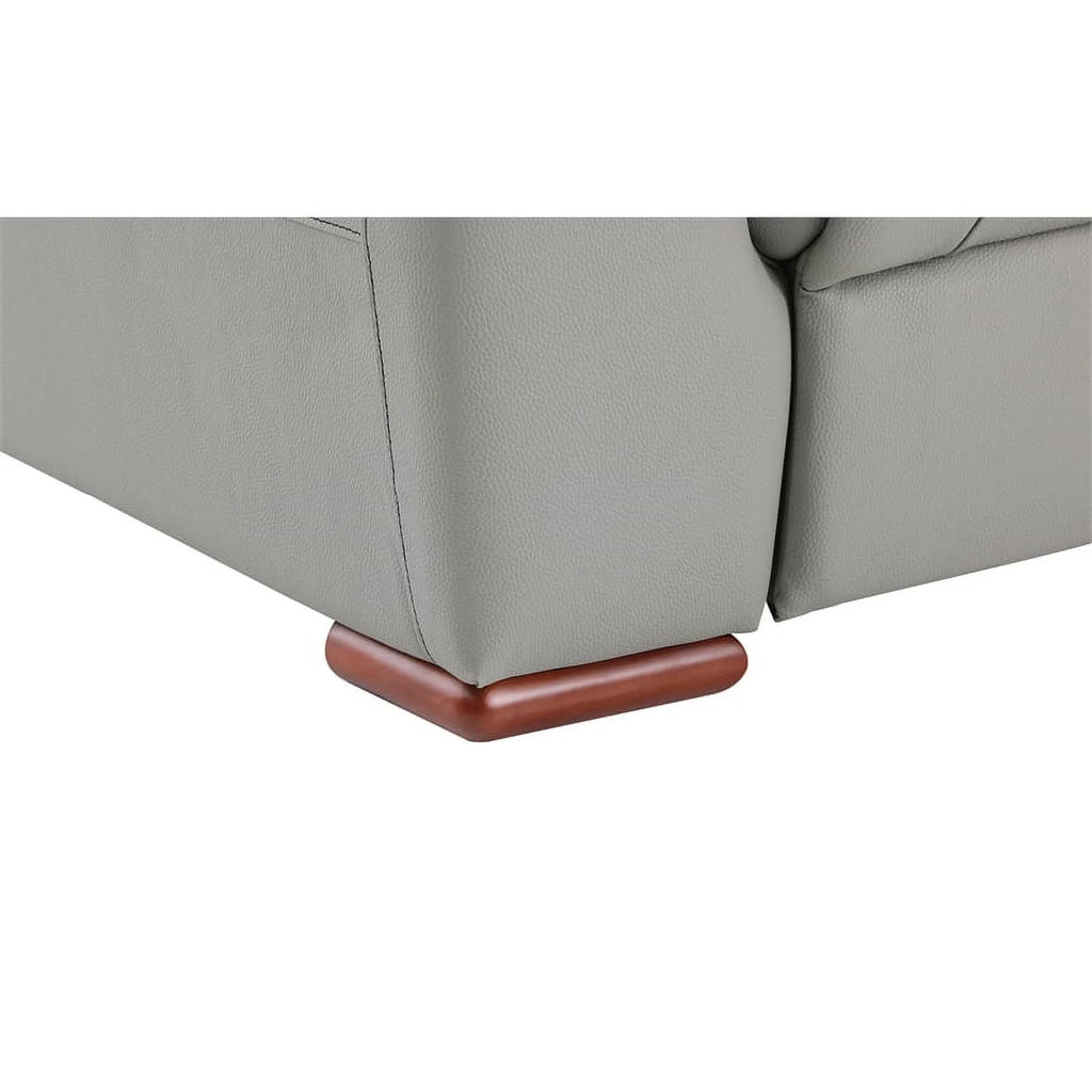 Gray Faux Leather Upholstered Sofa F23078