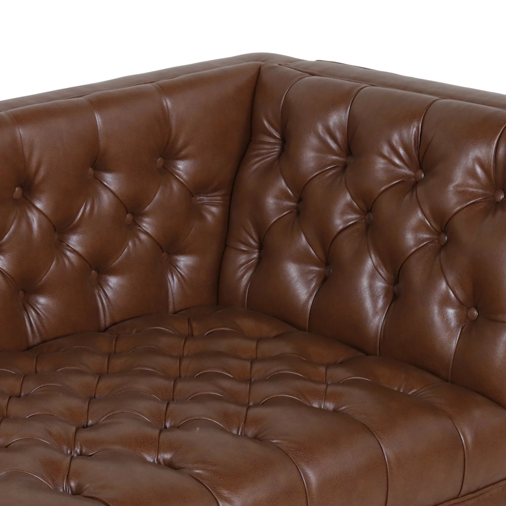 Cognac Brown Tufted Chaise Lounge U766888