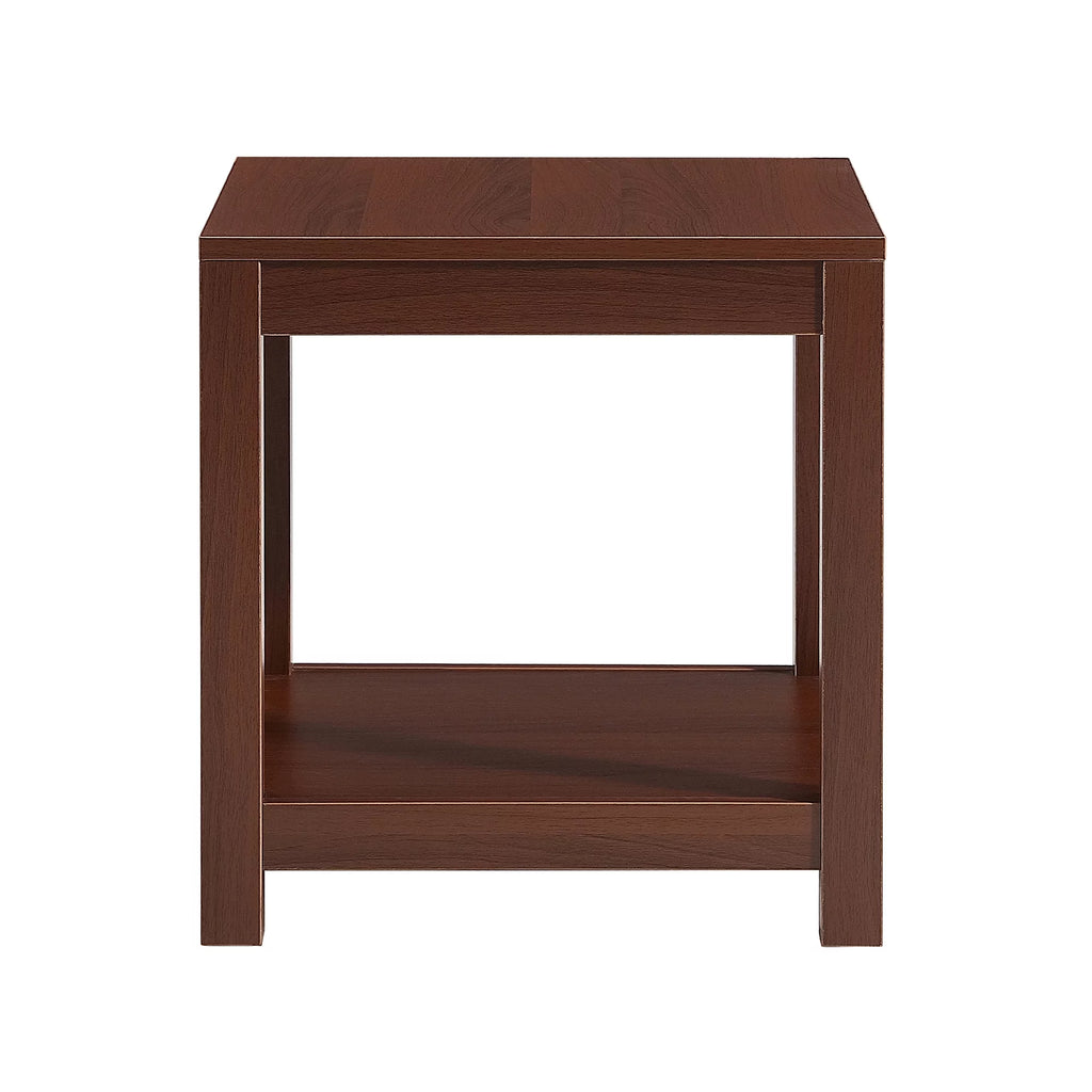 Brown 2-Tier Side Table with Storage Shelf F684