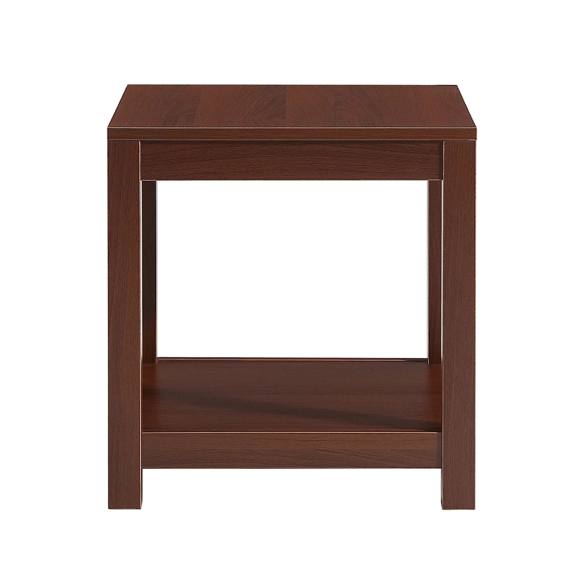 Brown 2-Tier Side Table with Storage Shelf F684