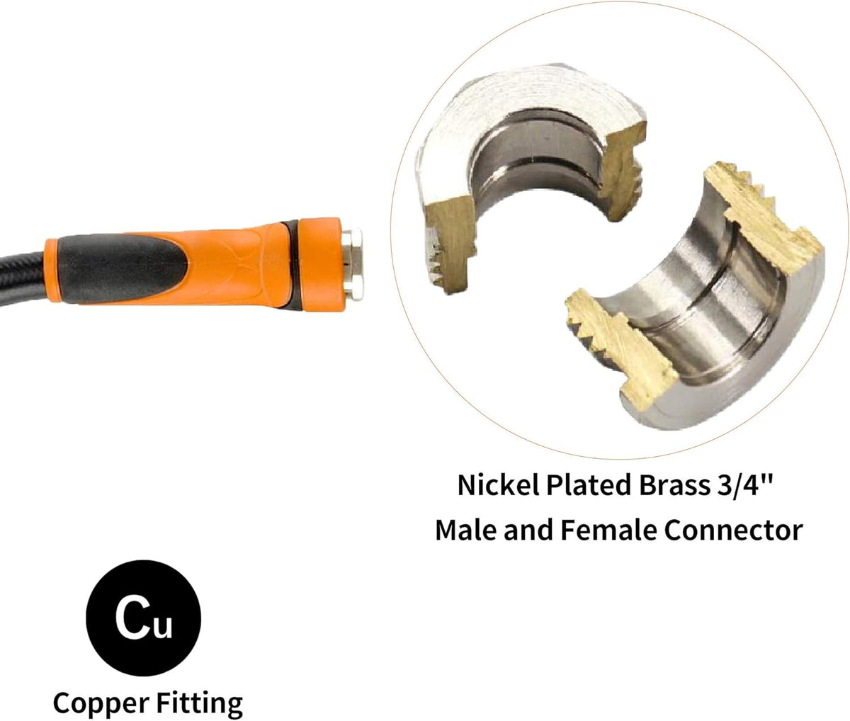 Hybrid Garden Hose 5/8" x 100ft, Heavy Duty, Flexible, Lightweight Water Hose with Grip Handle, Male to Female Fittings Pack of 2 G960