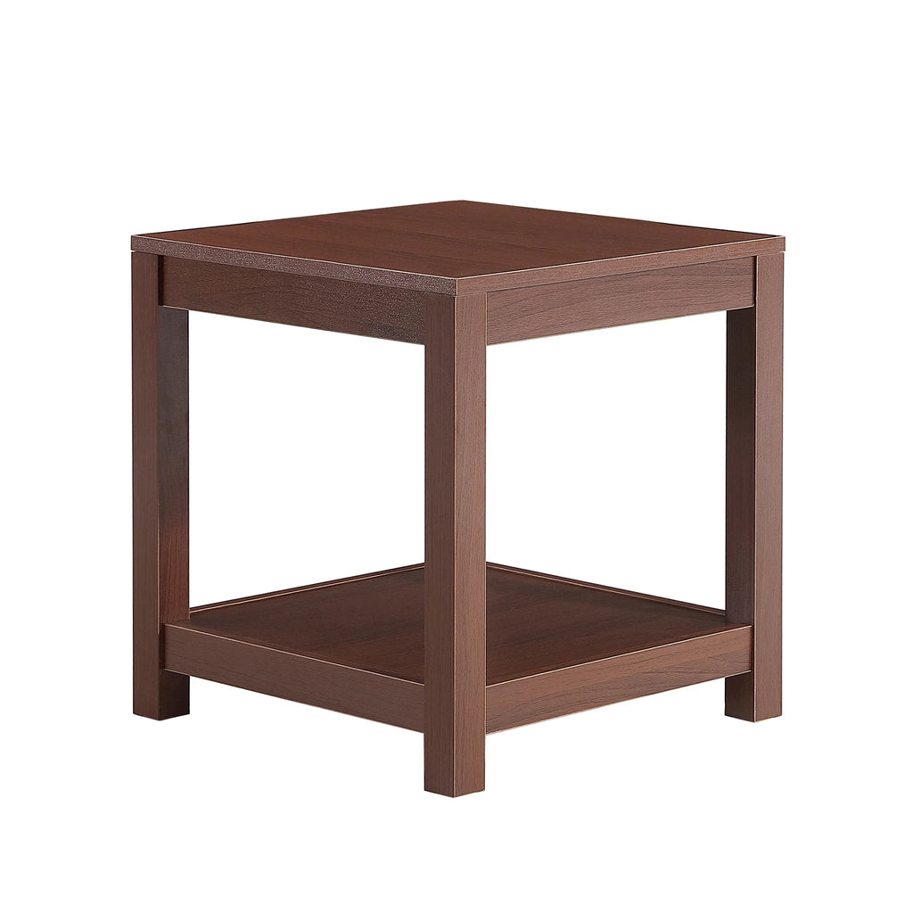 Brown 2-Tier Side Table with Storage Shelf F684