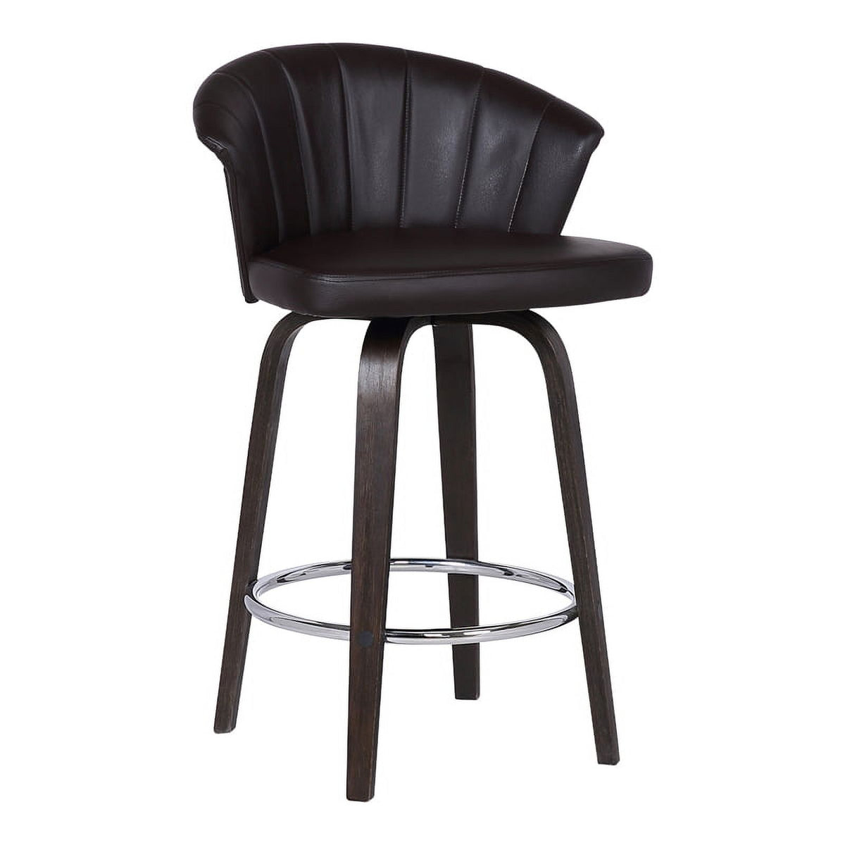 Faux Leather Swivel Bar Stool in Brown O8207