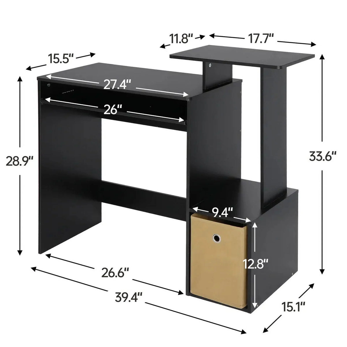 Multipurpose Home Office Computer Writing Desk With Bookshelves I606