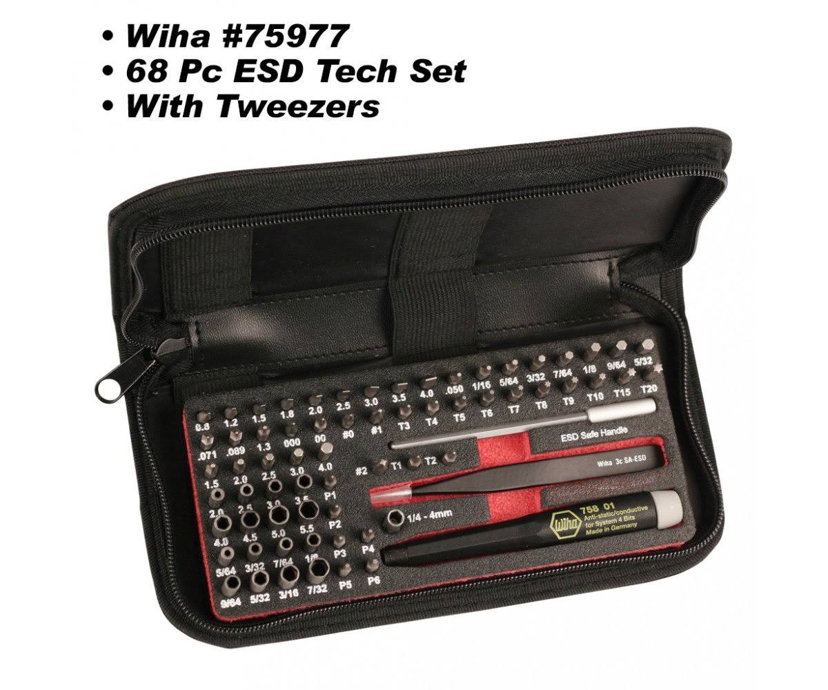 68 Piece ESD Safe Micro Bit Set with ESD Safe Tweezers S989562