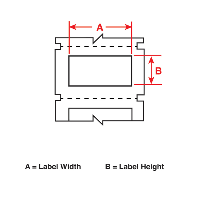 White Raised Profile Label, 3.000 in. N6830