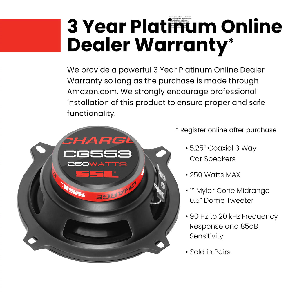 5.25 Inch 3 Way Coaxial Car Speakers H97891