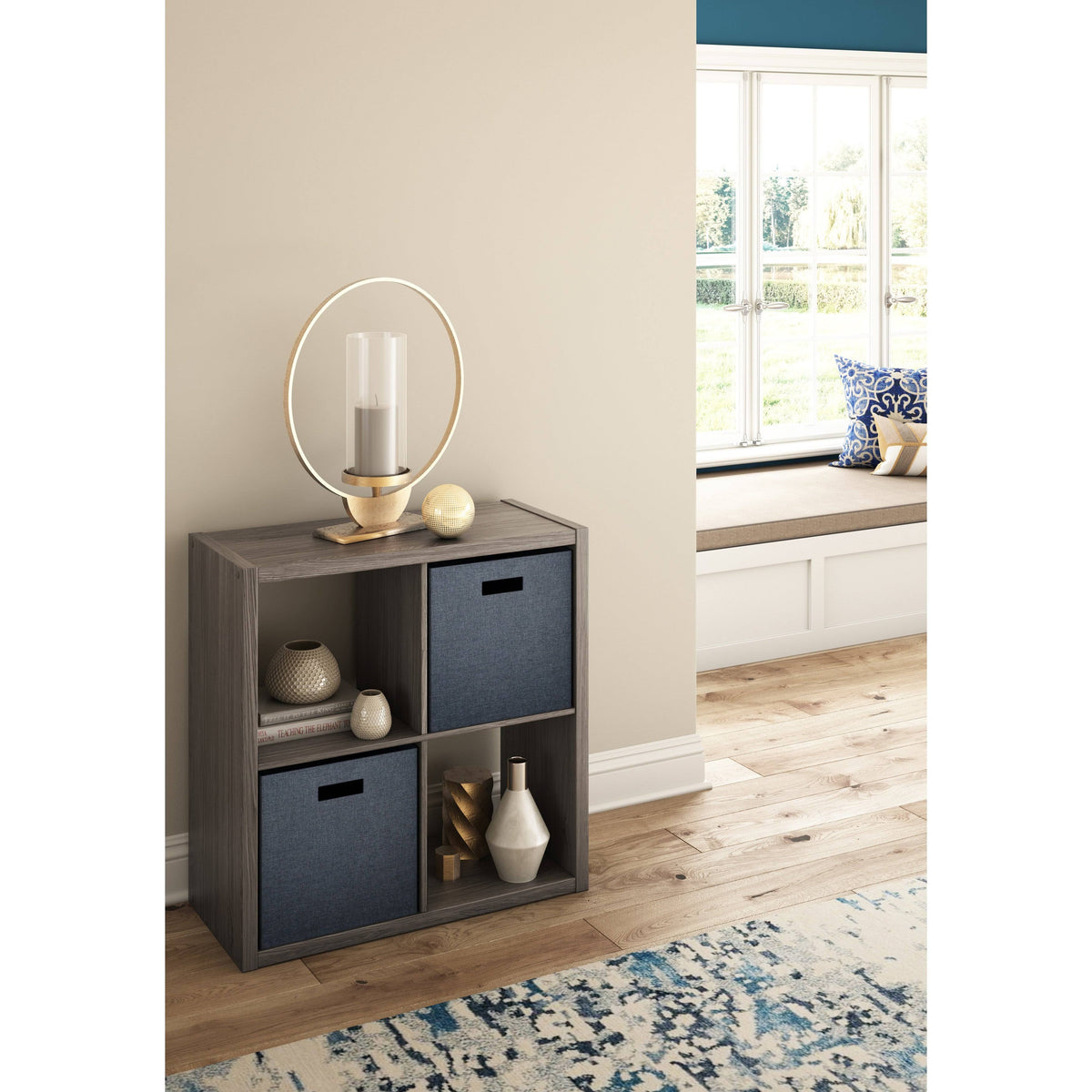 Bleached Brown Cube Bookcase Y5338