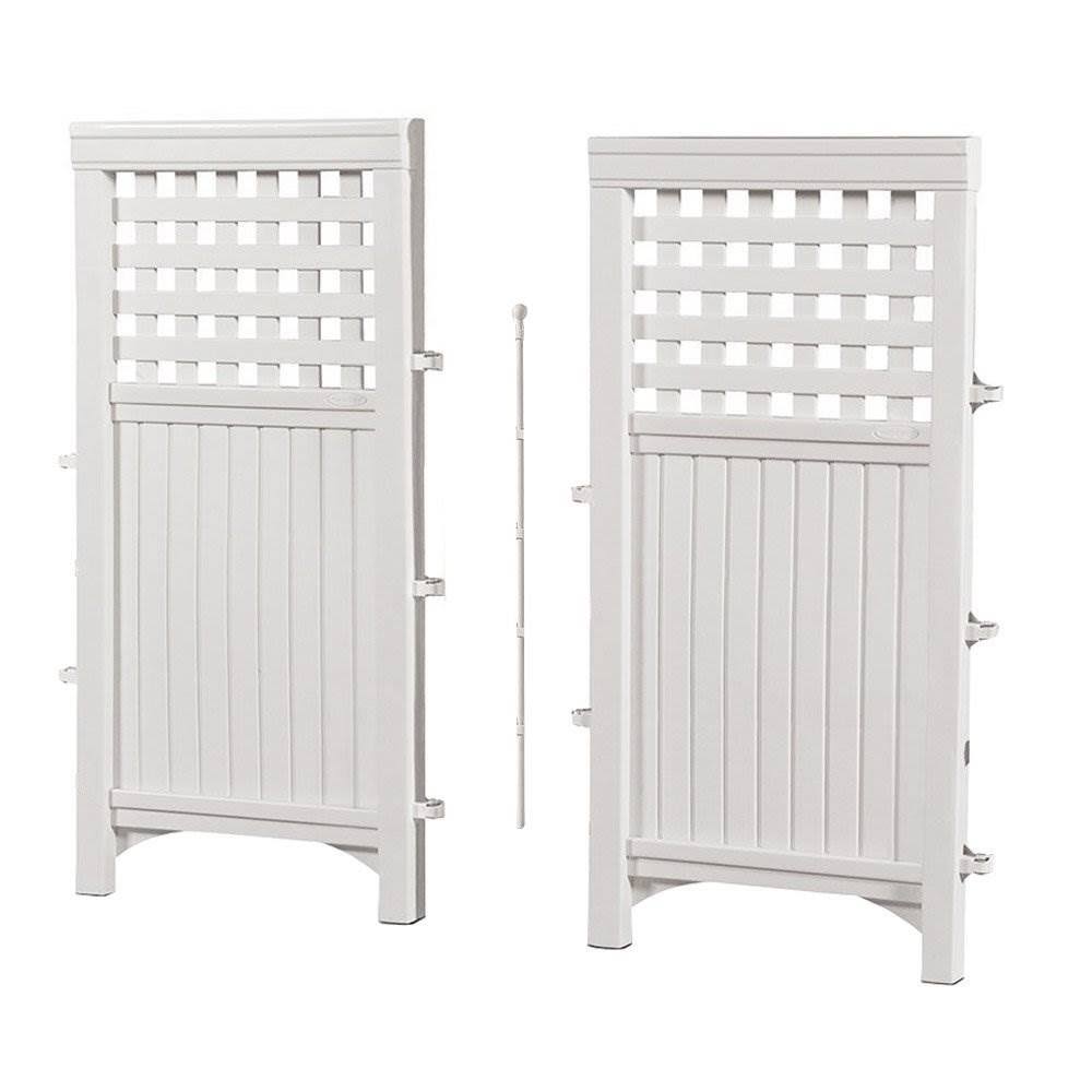 White 3 Pack 4 Panel Gated Fence Screen Enclosure O78101