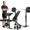 Adjustable Weight Bench Set with Squat Rack Q242782