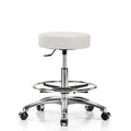 Adobe White Vinyl Height Adjustable Swivel Stool with Foot Ring A511326