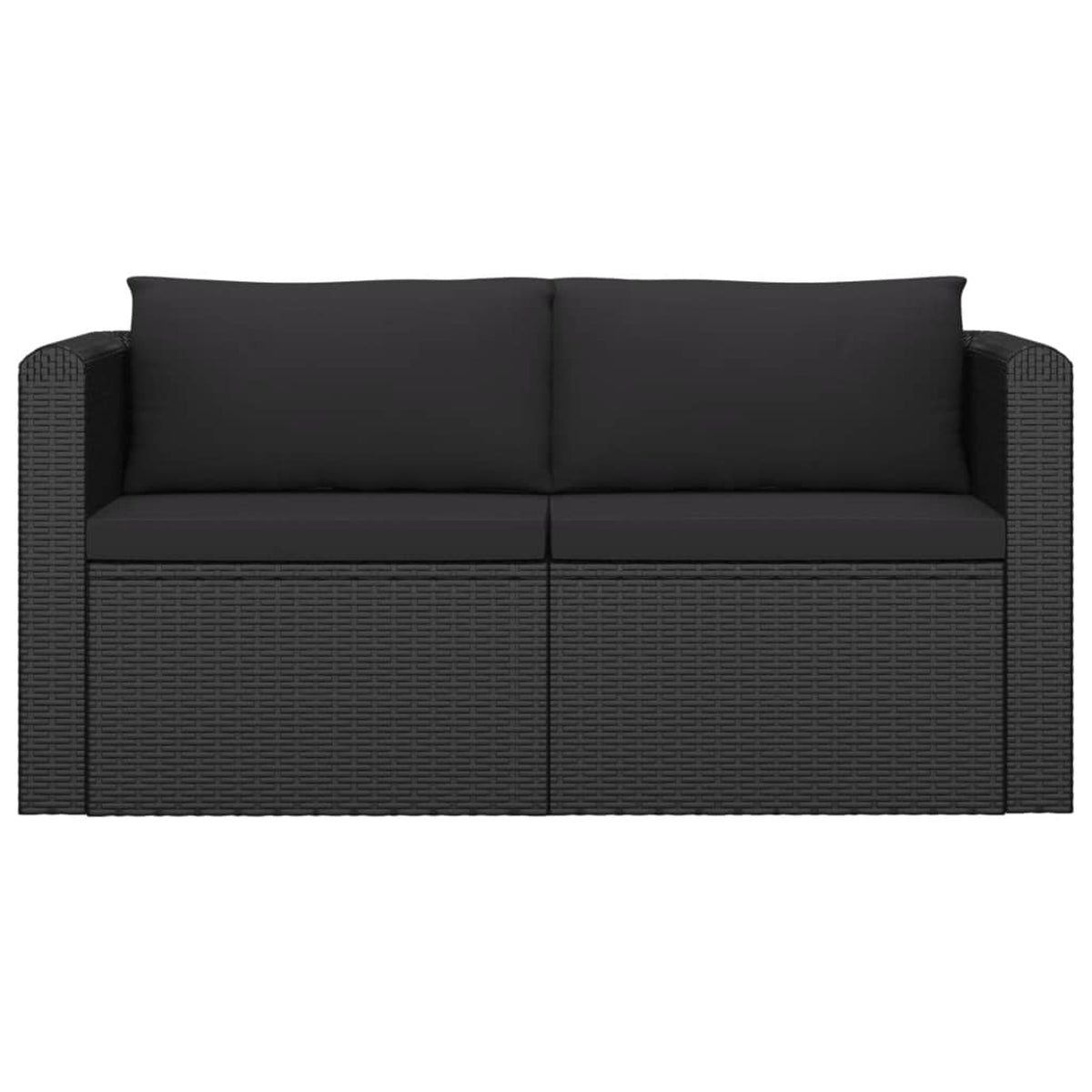 2 Piece Poly Rattan Patio Sofa Set with Cushions Y666