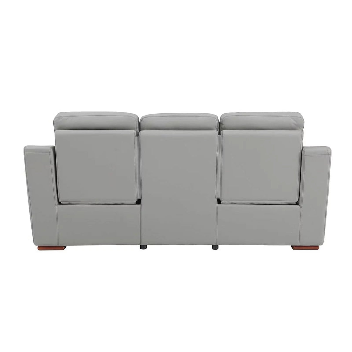 Gray Faux Leather Upholstered Sofa F23078
