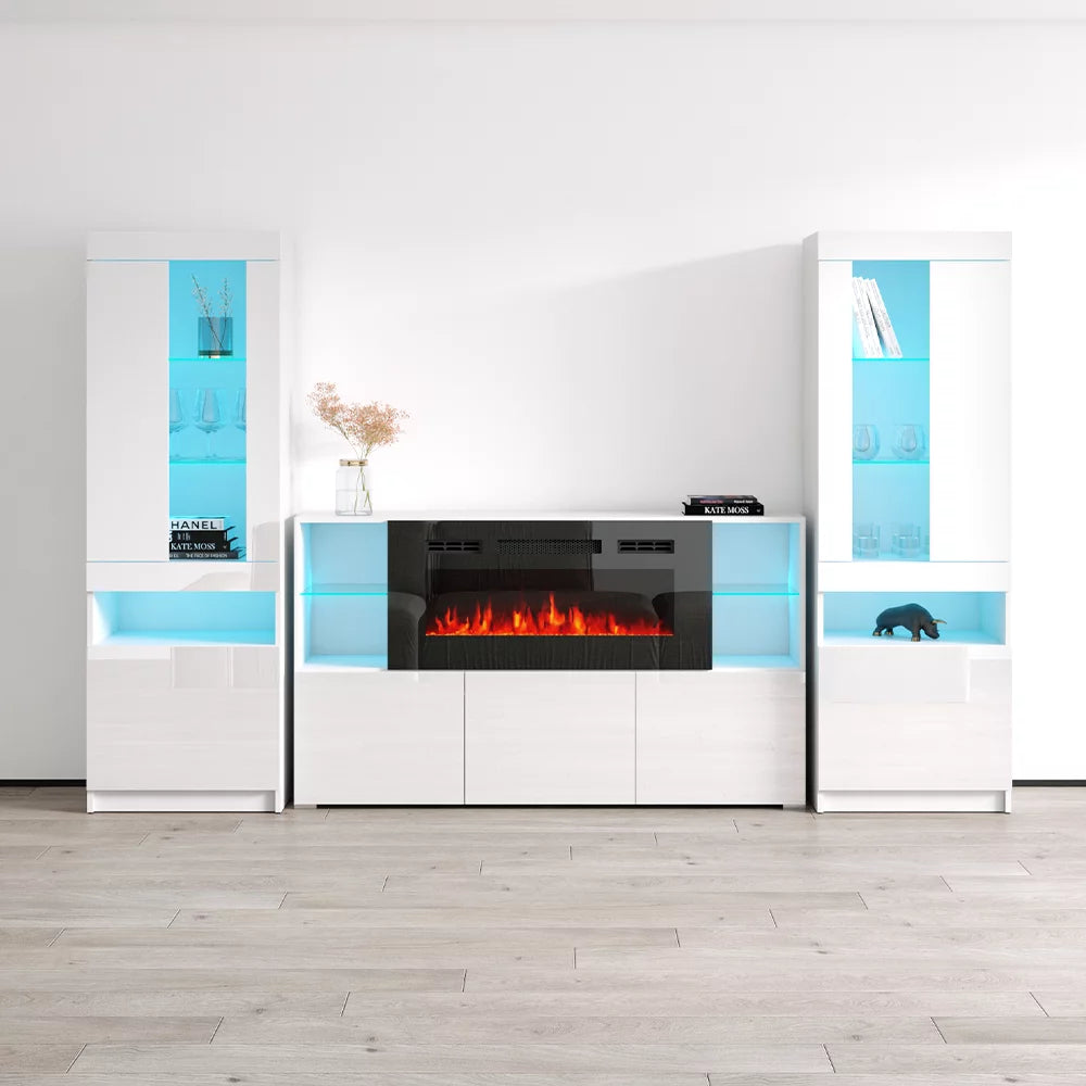 Electric Fireplace Wall Unit Entertainment Center J67087