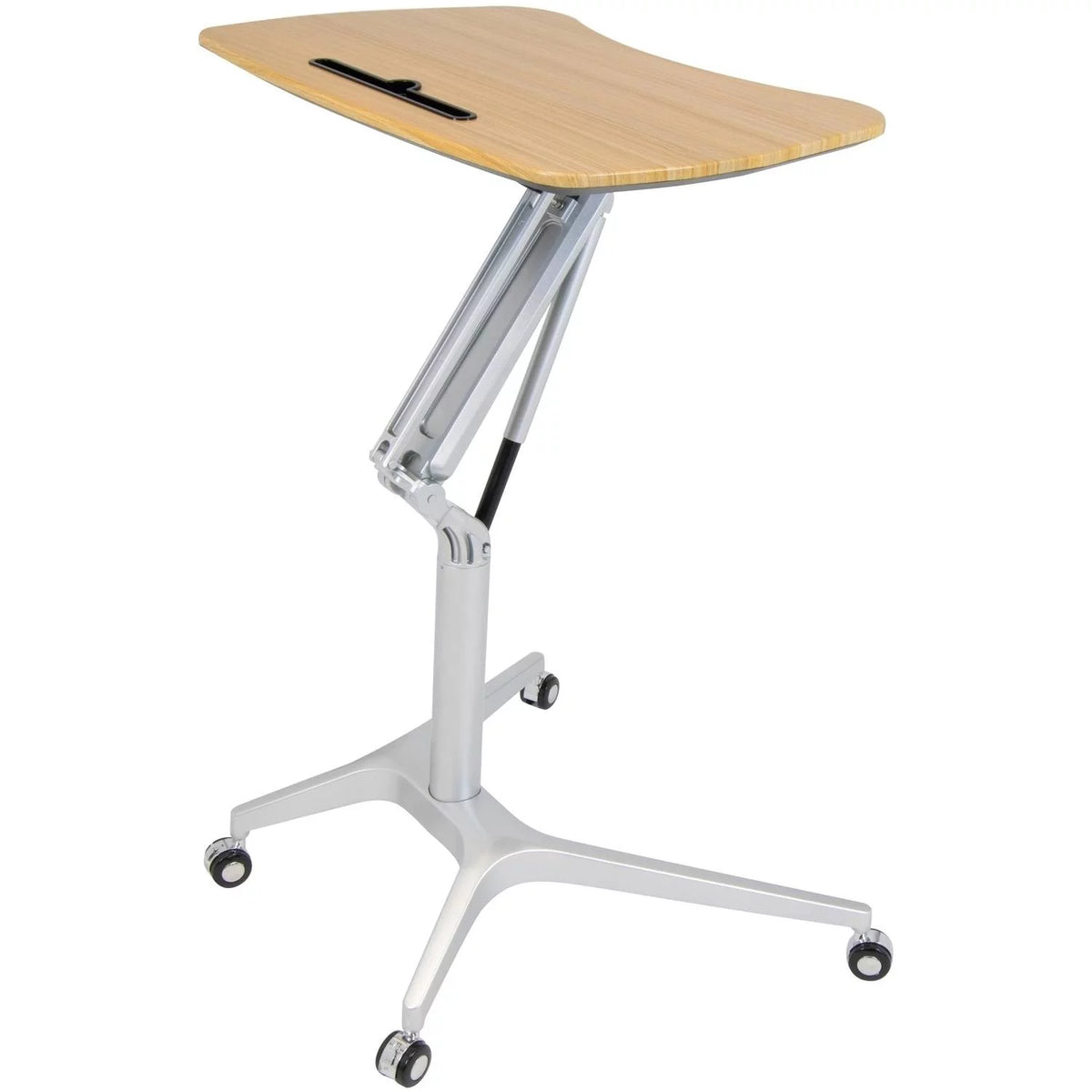 Height Adjustable Steel and Maple Mobile Desk B58956