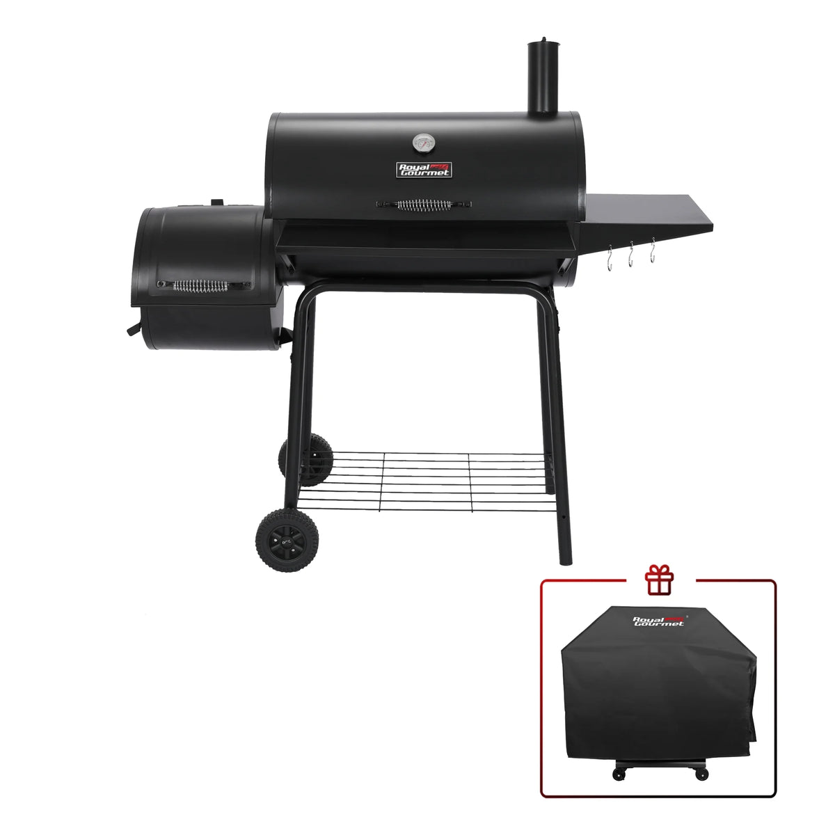 Charcoal Grill with Offset Smoker and Cover H809910