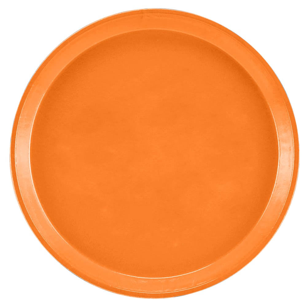 Orange Pizzazz Fiberglass Round Serving Tray H612128