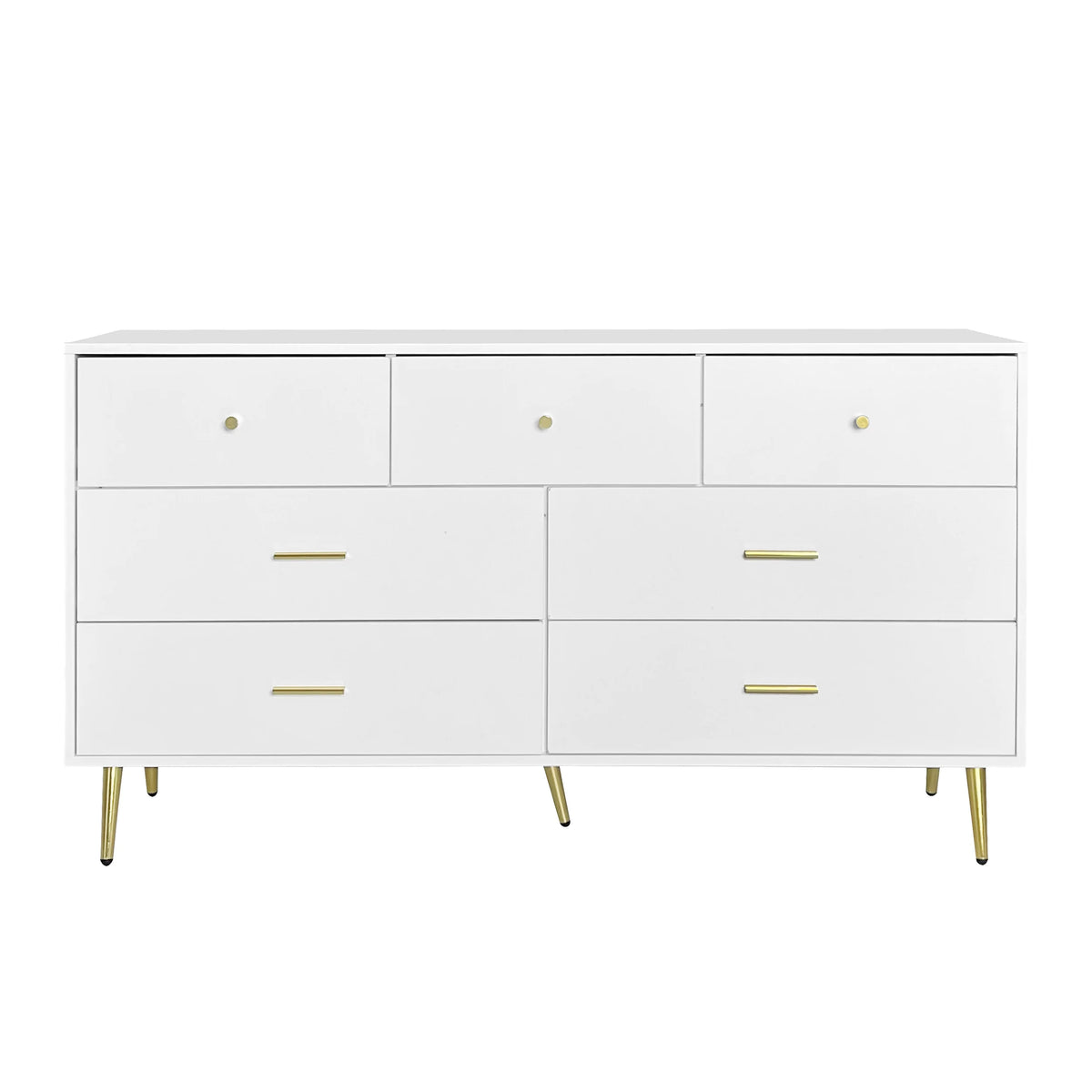 White 6 Drawer Rustic Wood Dresser G230