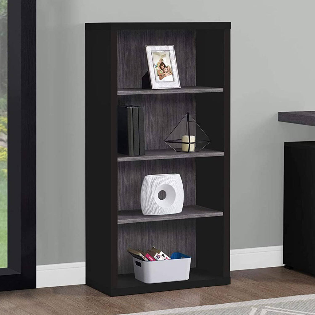 Black Grey Particle Board Bookshelf D443