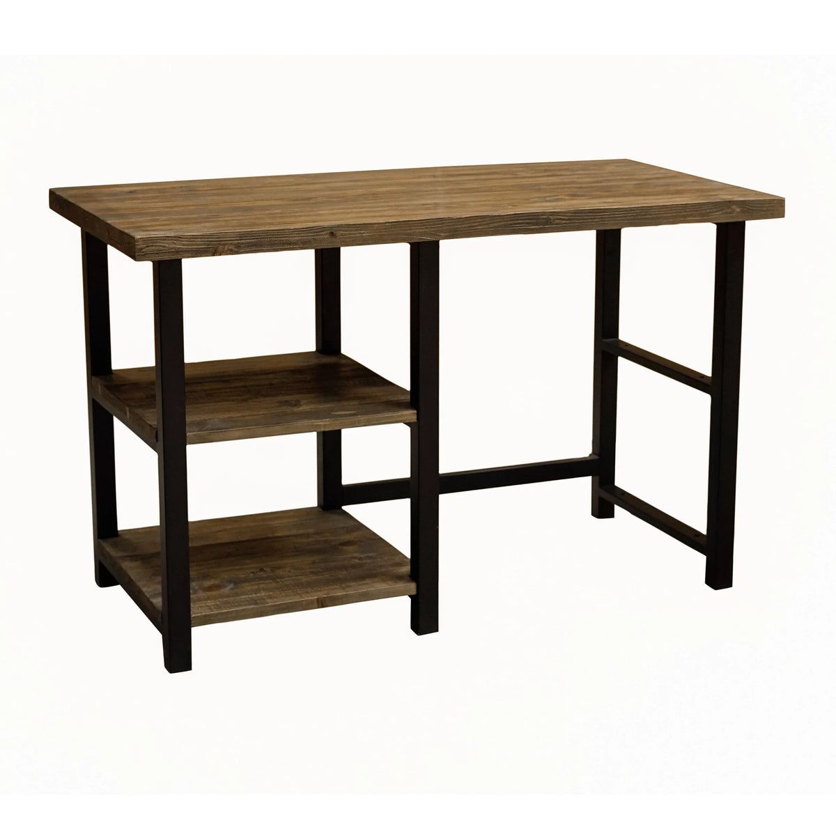 Metal and Solid Wood Desk with 2 Shelves H439