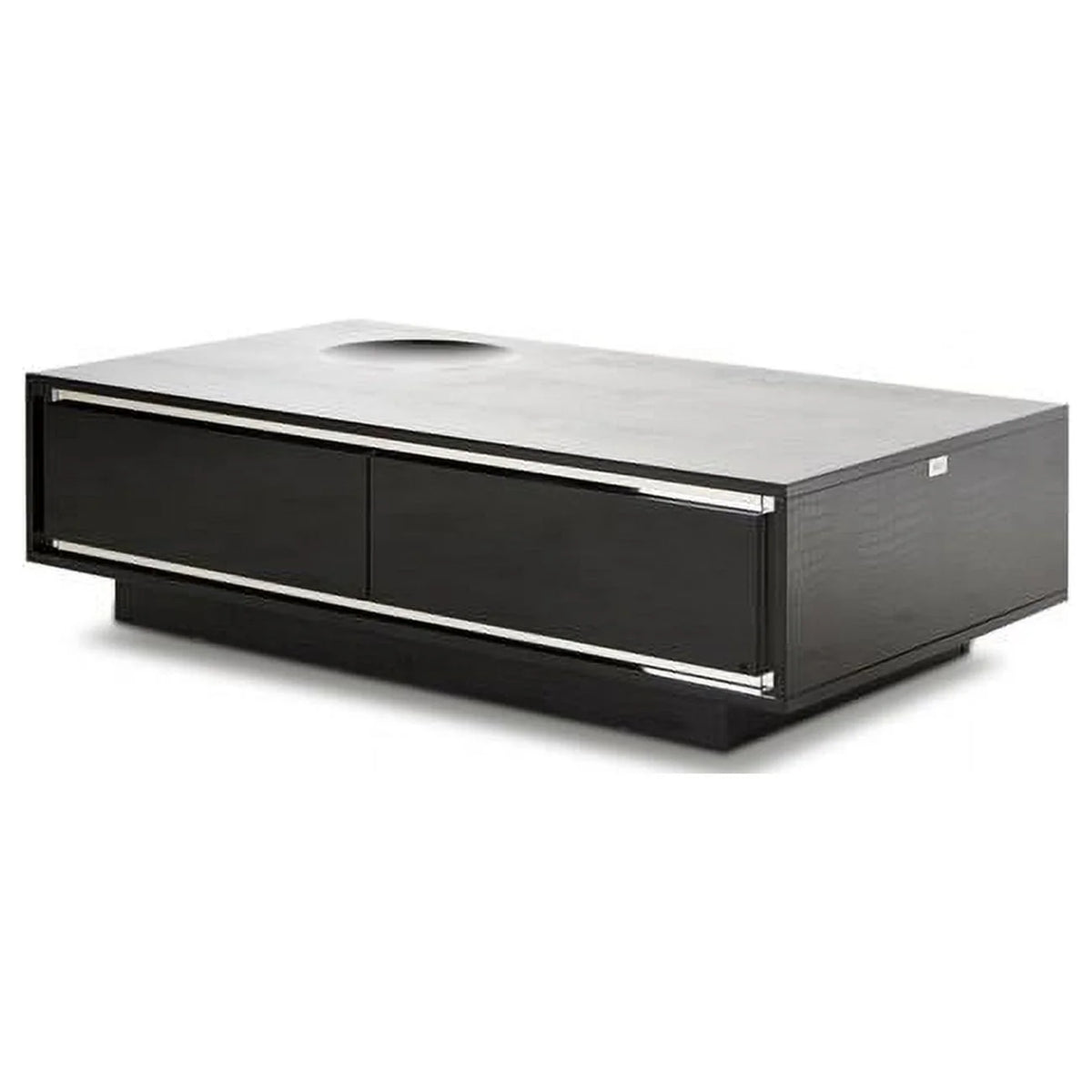 Black Crocodile Lacquer Coffee Table with Drawers C85504