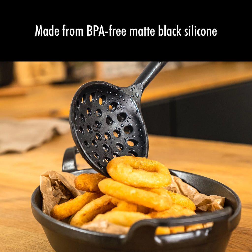 Silicone with Wood Handle Skimming Ladle N771437