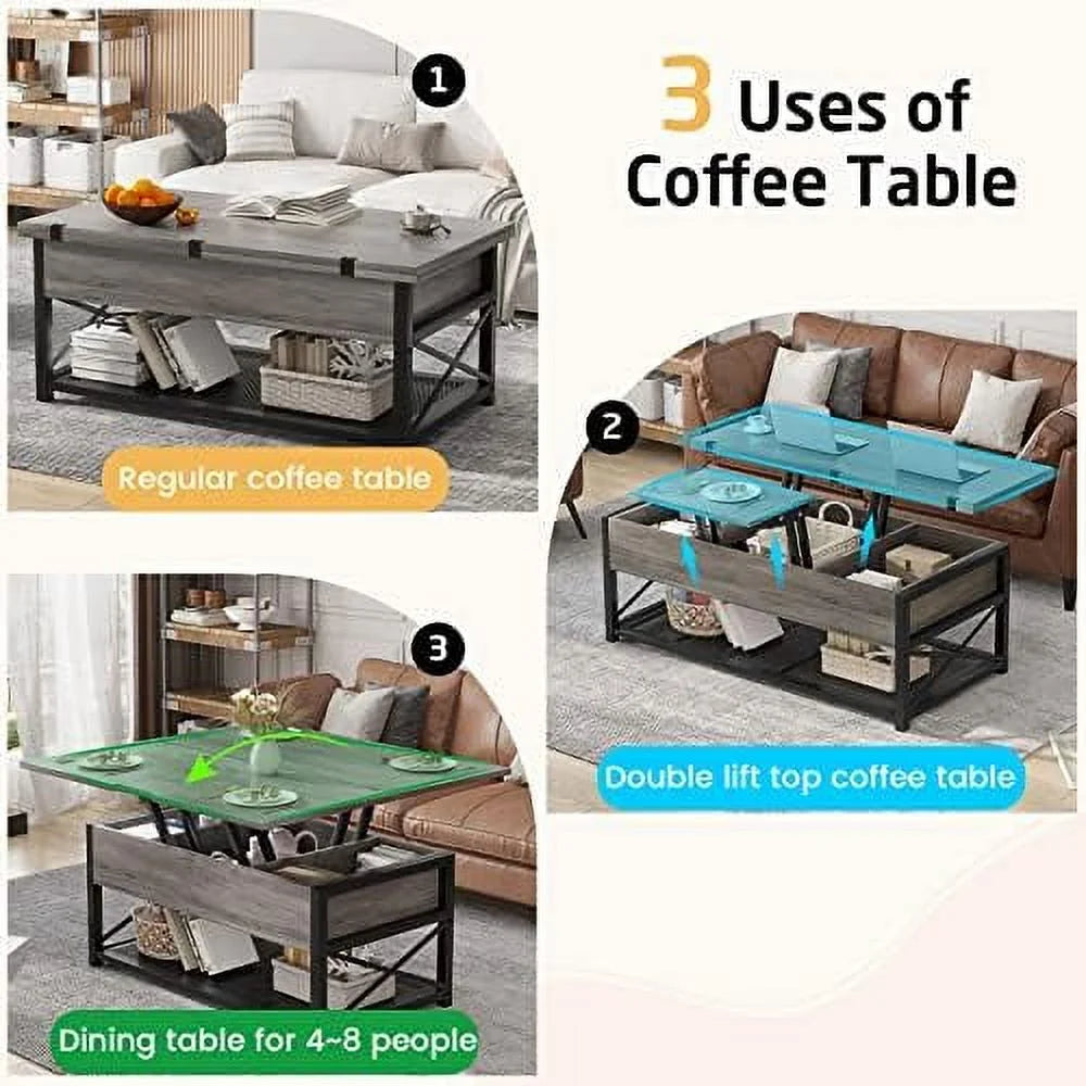 43" Lift Top Coffee Table Grey J7970