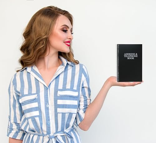 Black 8 x 5 inches Address and Telephone Book 2-Pack E81805