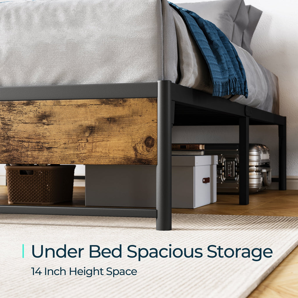Twin Metal Platform Bed Frame with Storage P913