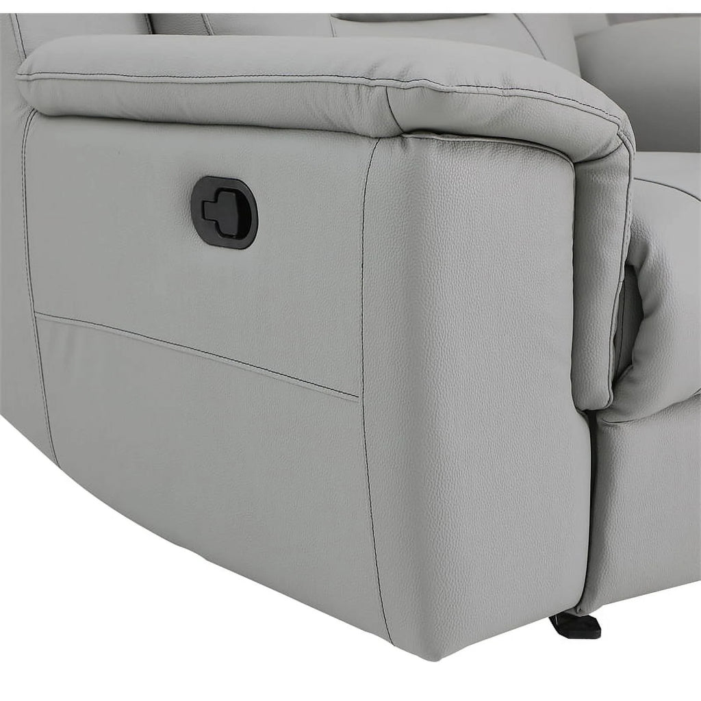 Gray Faux Leather Upholstered Sofa F23078