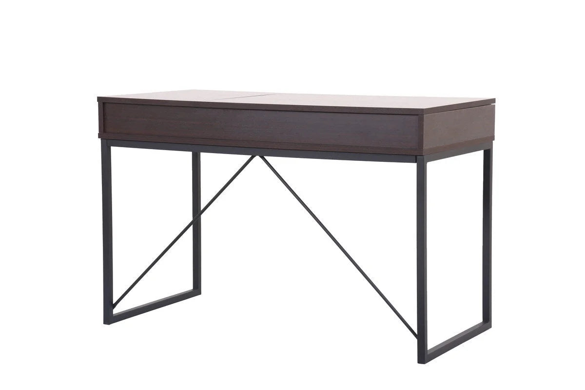 Dark Brown Wood Lift Top Desk with Drawer B4685