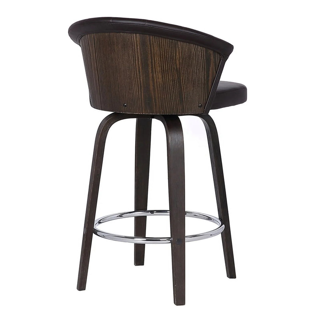 Faux Leather Swivel Bar Stool in Brown O8207