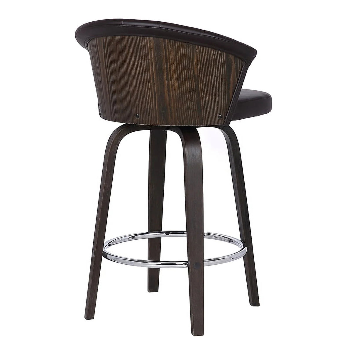 Faux Leather Swivel Bar Stool in Brown O8207