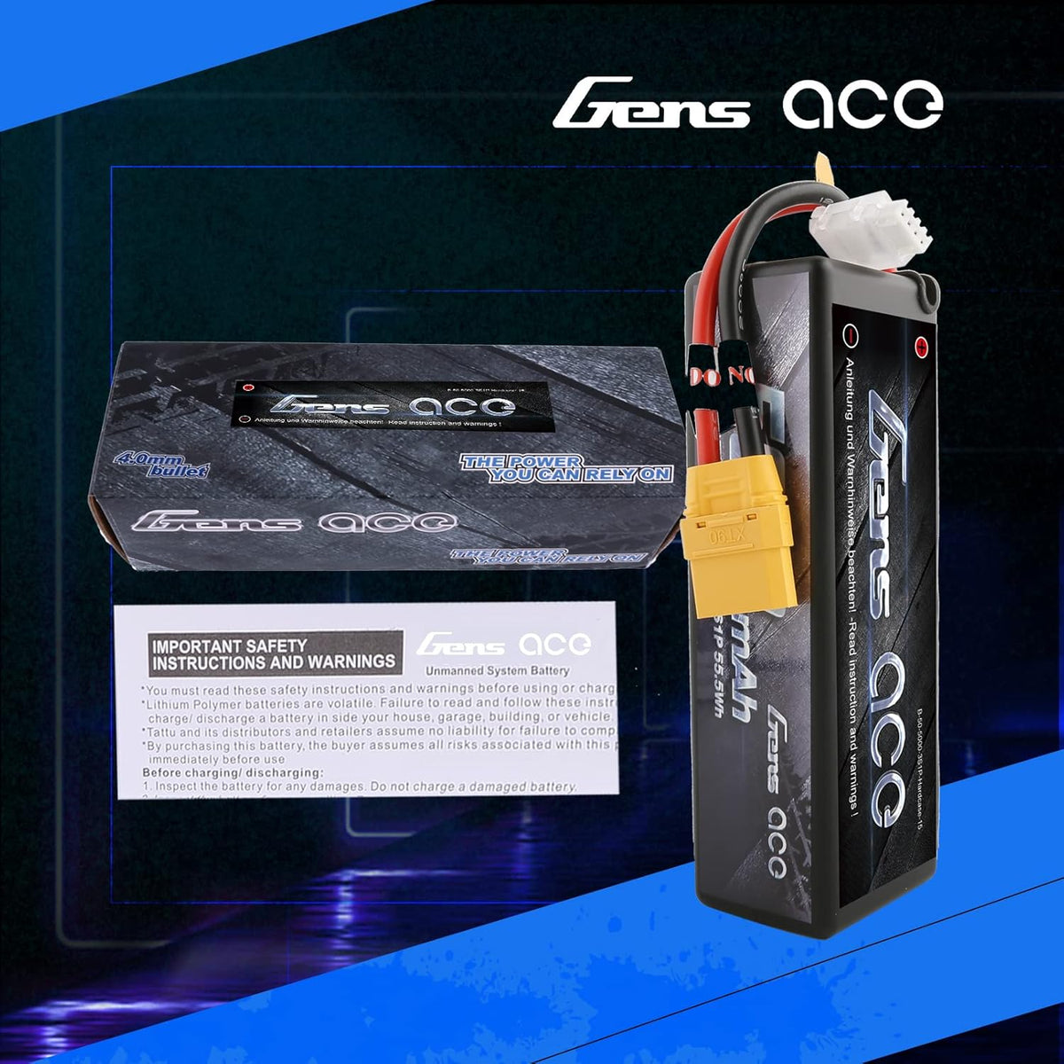 11.1V 5000mAh 3S 50C HardCase LiPo Battery with Deans Plug H2162
