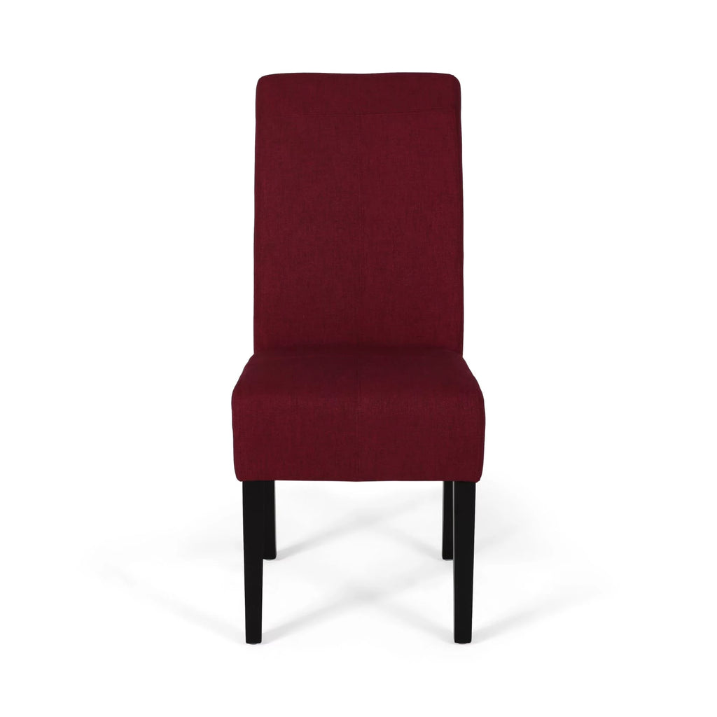 Set of 2 Deep Red Fabric Dining Chairs W2703