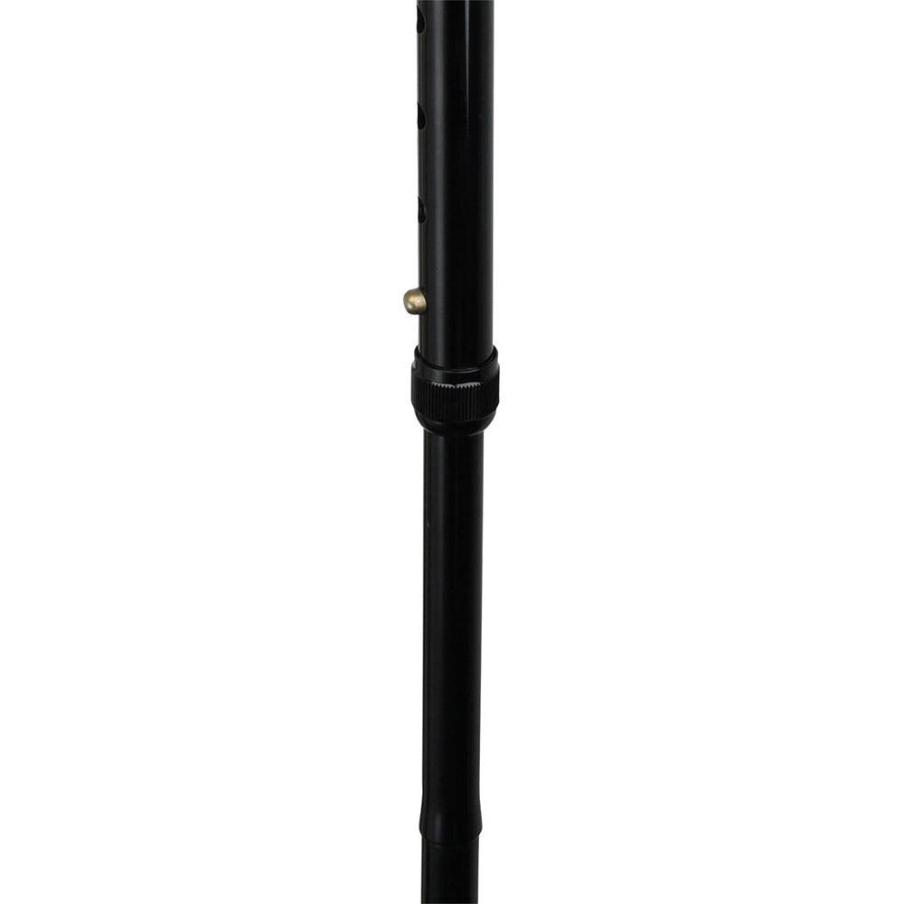 Chrome Plated Slim Line Walking Cane with Folding, Adjustable Black Aluminum Shaft E564054