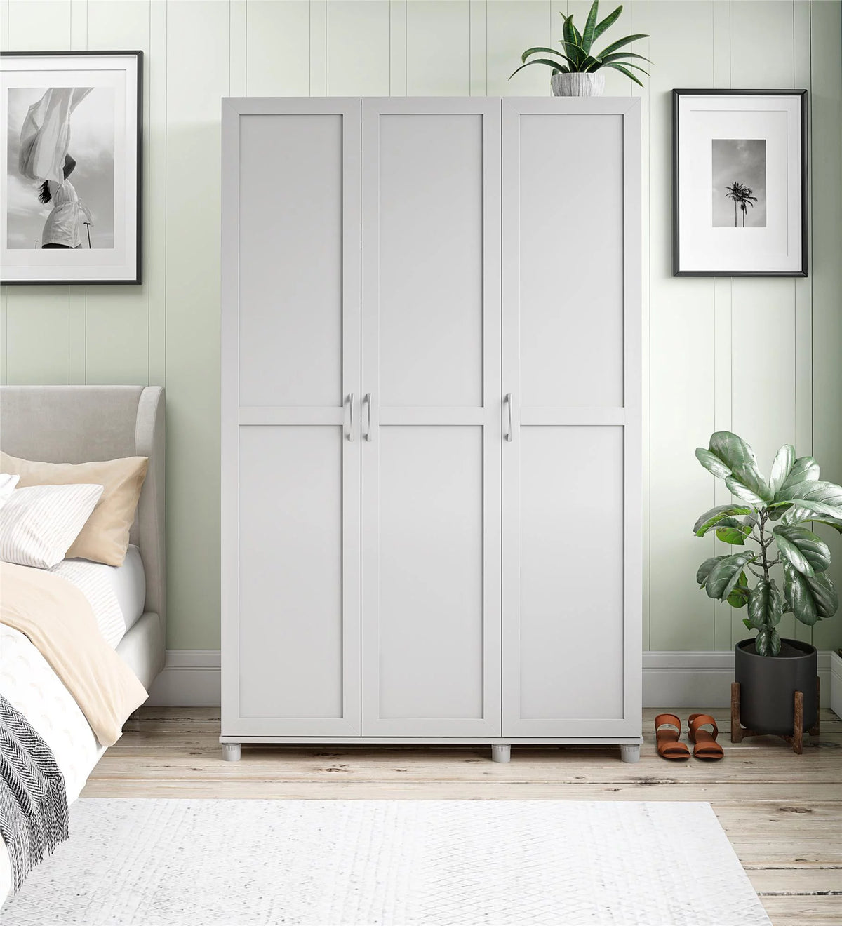 3 Door Dove Gray Wardrobe G825269