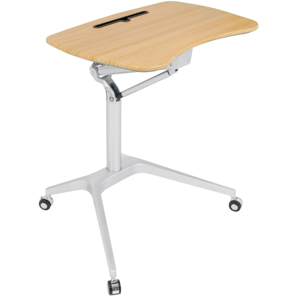 Height Adjustable Steel and Maple Mobile Desk B58956