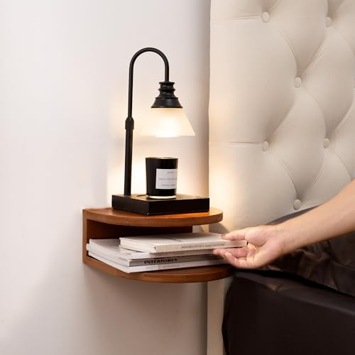 Walnut Wood Wall Mount Floating Nightstand E1473