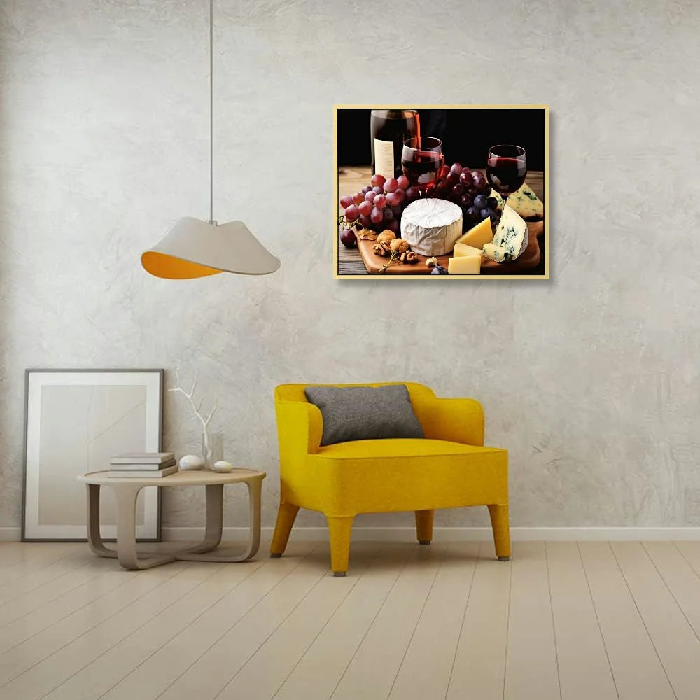 Wine Bottle Glasses Wall Art Decor Canvas Panels Pieces Set 16x12in/20x16in S344