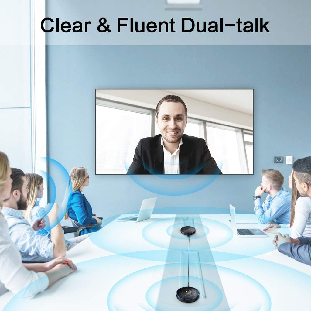 Wireless Speakerphone with 360° Voice Pick-up and 8 AI Noise Cancellation Mics W343002