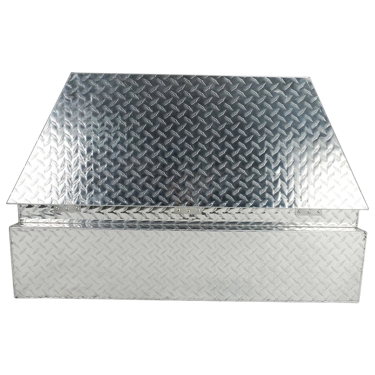 Heavy Duty Aluminum Diamond Plate Trailer Tongue Box with Lock and Keys, Silver, 39 x 16.5 x 12 Inches F360382