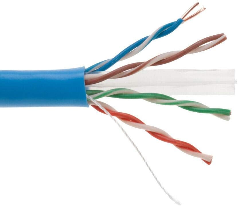 Cat6A 1000 Foot Solid Bare Copper 23AWG 4 Pair Bulk Ethernet Cable, Unshielded Twisted Pair (UTP) (White) C1323
